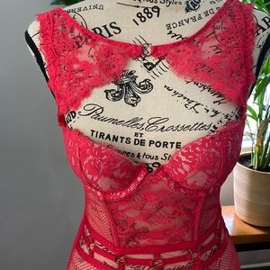 Victoria Secret Red Garter Slip